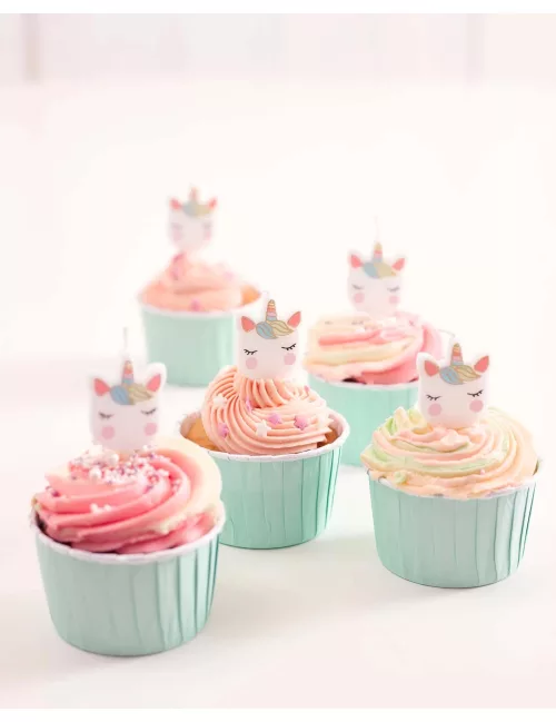 Photo du produit 5 Bougies d'anniversaire tête de licorne