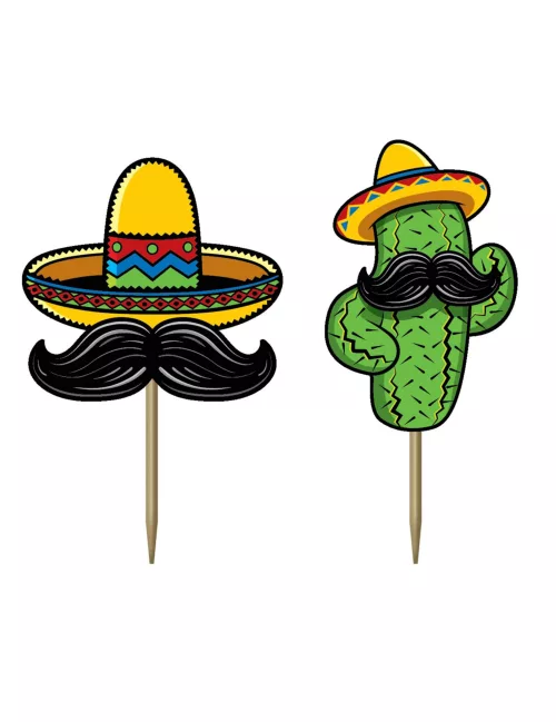 Photo du produit 50 Pics en carton fiesta mexicaine 7 cm