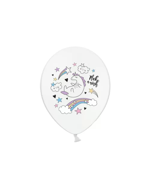 Photo du produit 6 Ballons en latex licorne blanche 30 cm