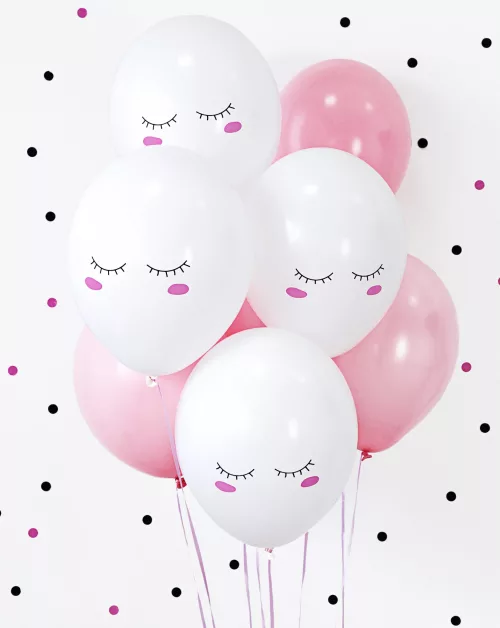 Photo du produit 6 Ballons en latex smiley blancs 30 cm