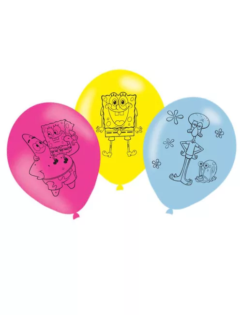 Photo du produit 6 Ballons latex Bob l'Eponge 27 cm