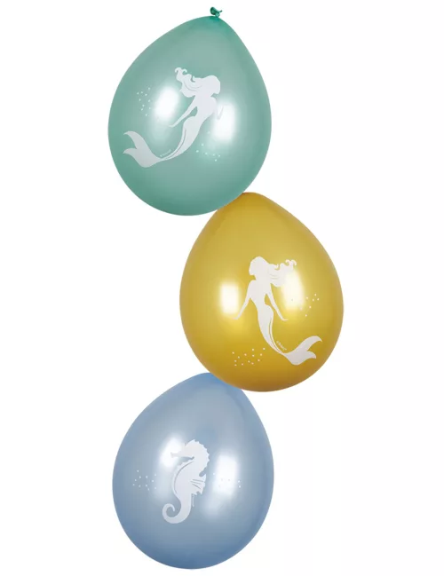 Photo du produit 6 Ballons Sirène Lagune 25 cm