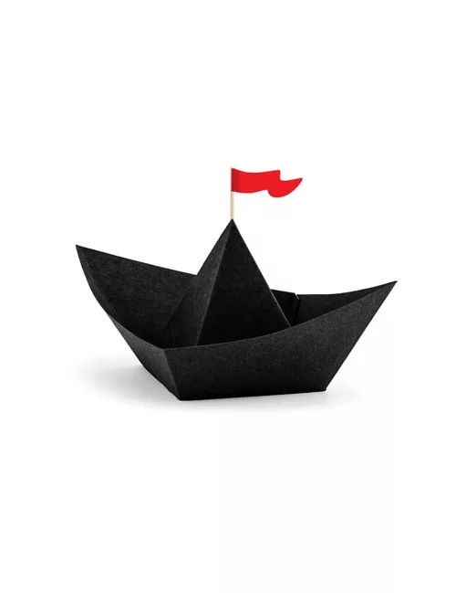 Photo du produit 6 Bateaux de pirate en papier origami noirs 19 x 10 x 14 cm