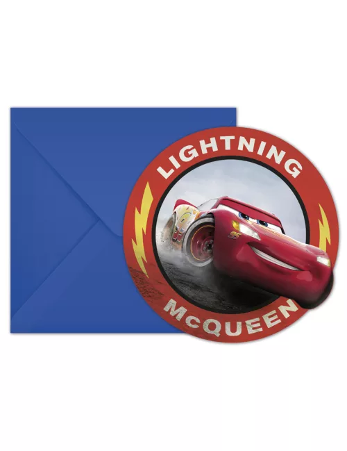Photo du produit 6 Cartons d'invitation avec enveloppes Cars 3