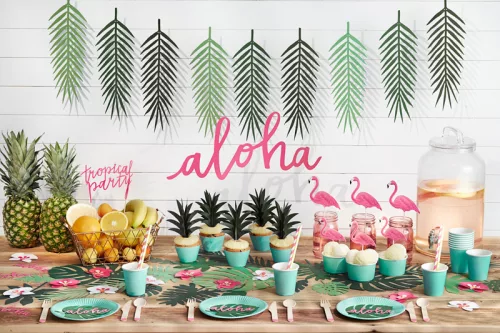 Photo du produit 6 Décorations de table feuille Hawaï 10 x 15 cm