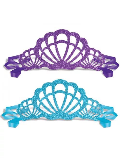 Photo du produit 6 Diadèmes en carton coquillage bleus et violets enfant