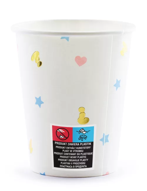Photo du produit 6 Gobelets en carton boy or girl blancs 200 ml