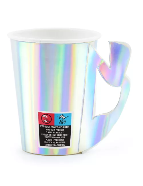 Photo du produit 6 Gobelets en carton sirène holographique 220 ml