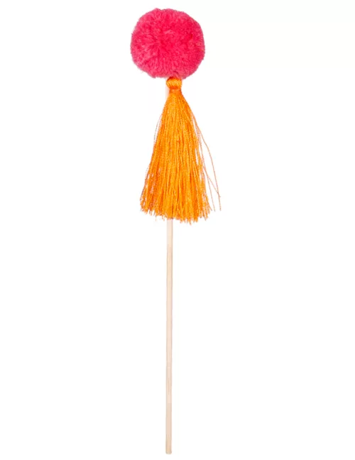 Photo du produit 6 Pics en bois pompons colorés 16 cm
