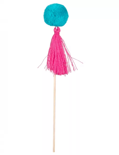 Photo du produit 6 Pics en bois pompons colorés 16 cm