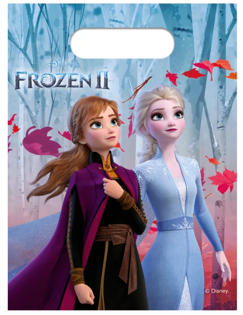Photo du produit 6 Sacs cadeaux en plastique La Reine des Neiges 2 23 x 16,5 cm