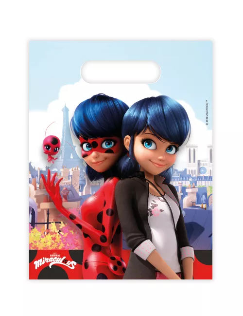 Photo du produit 6 Sacs cadeaux Miraculous Ladybug 23 x 16,5 cm