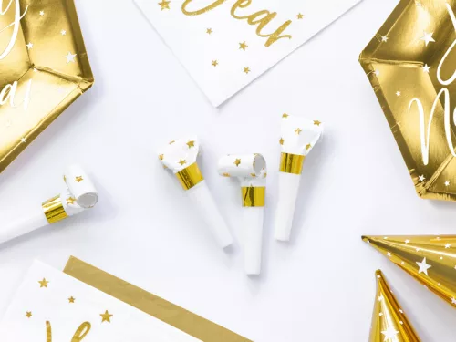 Photo du produit 6 Sans-gênes blancs et dorés avec étoiles