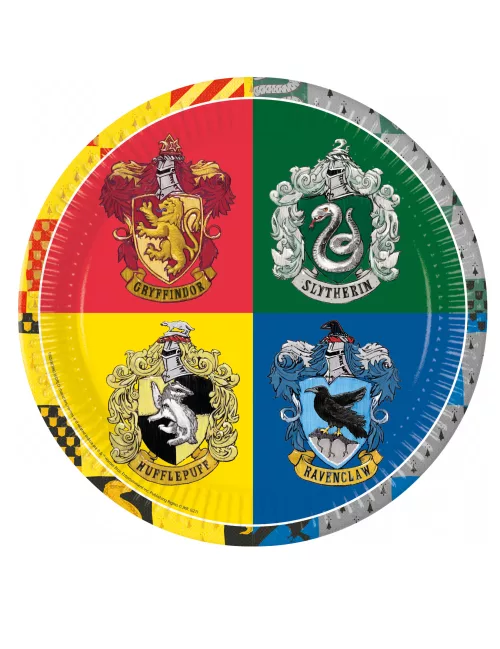 Photo du produit 8 Assiettes en carton Poudlard Harry Potter 23 cm