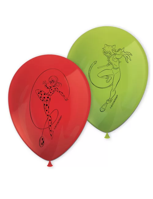 Photo du produit 8 Ballons en latex Miraculous Ladybug