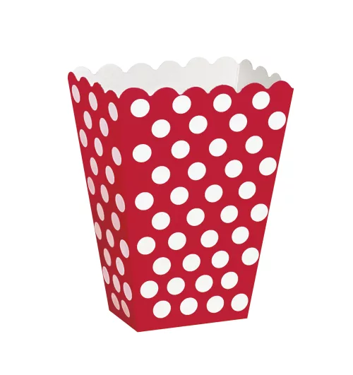 Photo du produit 8 boîtes pop corn rouge à pois blanc