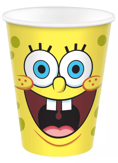Photo du produit 8 Gobelets en carton Bob l'Eponge 250 ml