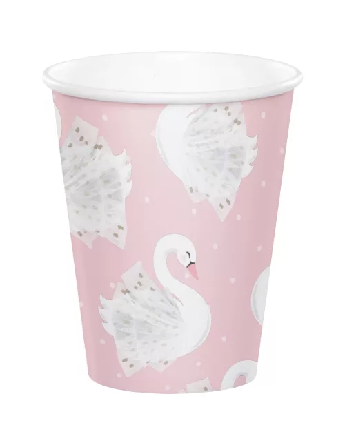 Photo du produit 8 Gobelets en carton cygne royal roses 256 ml