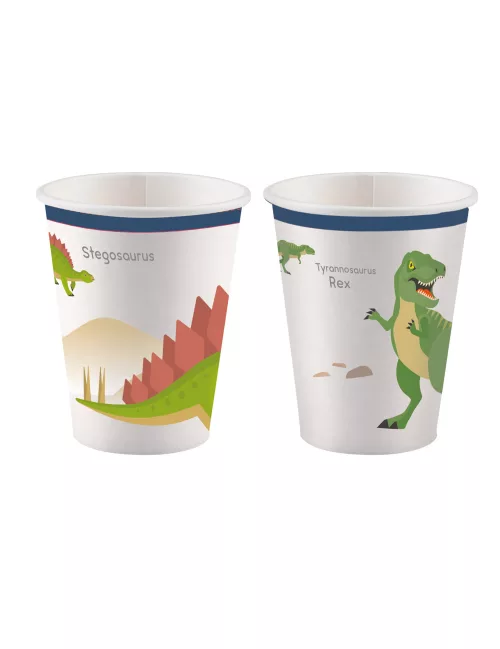 Photo du produit 8 Gobelets en carton Grands Dinosaures 250 ml