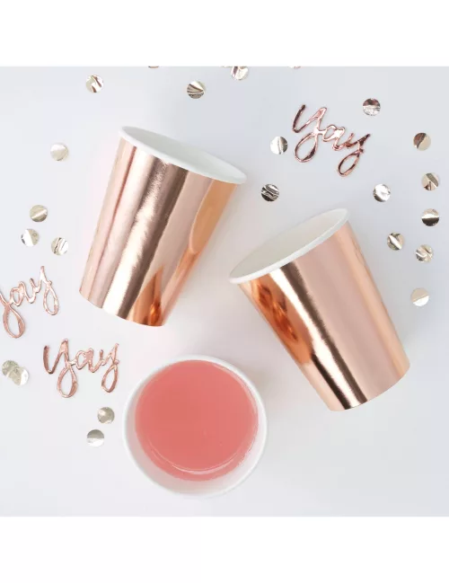 Photo du produit 8 Gobelets en carton rose gold 210 ml