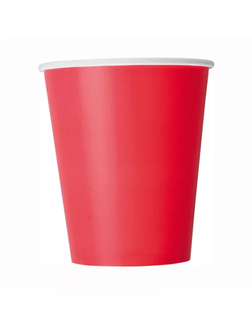 Photo du produit 8 Gobelets en carton rouges 210 ml