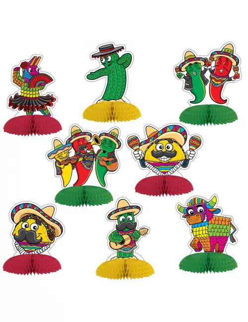 Photo du produit 8 Minis centre de table en papier fiesta mexicaine 10 cm