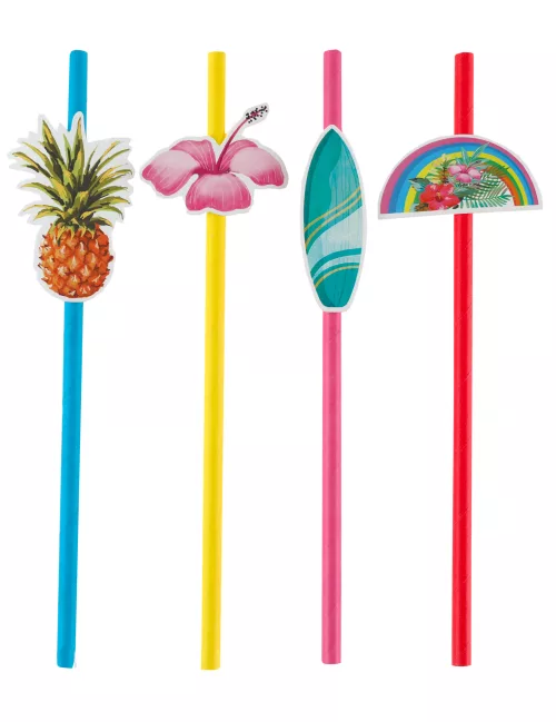 Photo du produit 8 Pailles carton Aloha 19 cm