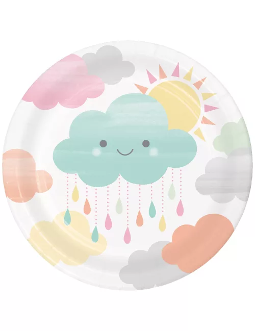 Photo du produit 8 Petites assiettes en carton Petit Nuage 18 cm