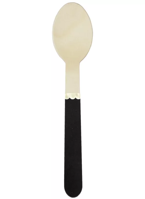 Photo du produit 8 Petites cuillères en bois noires 16 cm