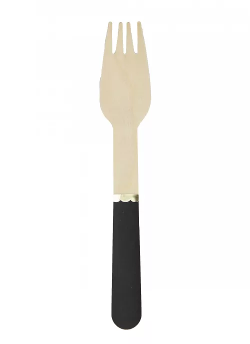 Photo du produit 8 Petites fourchettes en bois noires 15 cm