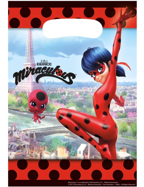 Photo du produit 8 Sacs cadeaux Ladybug 16,5 x 23 cm