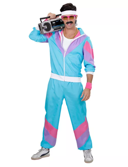 Photo du produit Déguisement jogging 80's turquoise homme