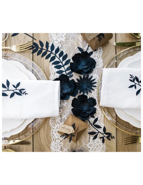Photo du produit 9 Décorations de table feuilles bleu marine 16 cm