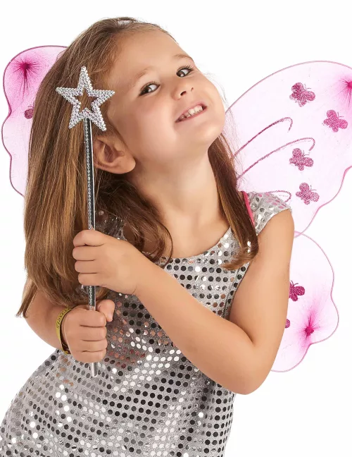 Photo du produit Baguette magique étoile rose adulte et enfant