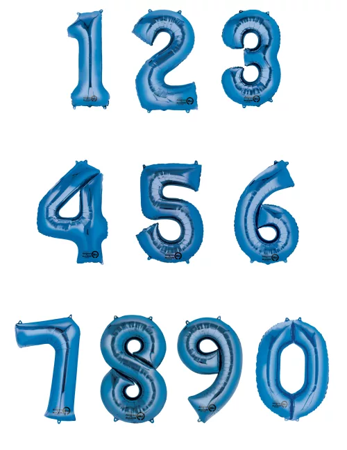 Photo du produit Ballon aluminium chiffre bleu 85 cm