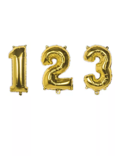Photo du produit Ballon aluminium chiffre doré 33 cm