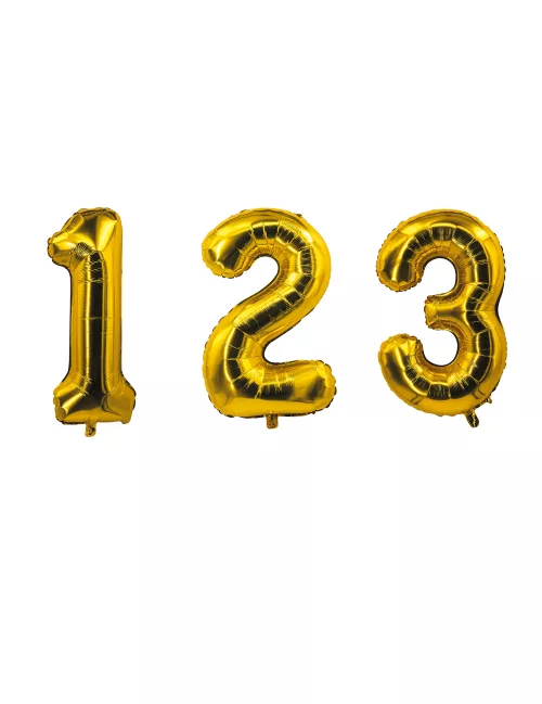 Photo du produit Ballon aluminium chiffre doré 85 cm
