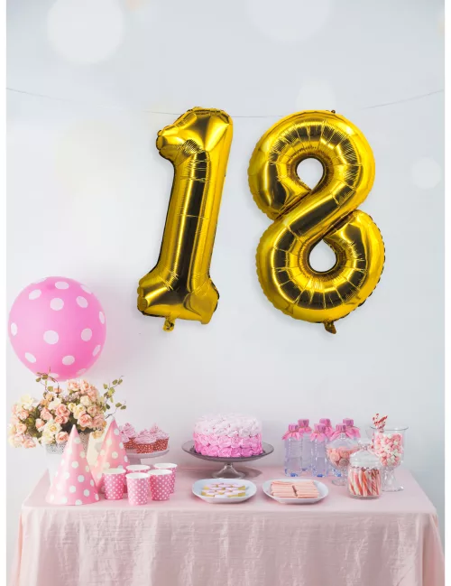 Photo du produit Ballon aluminium chiffre doré 85 cm