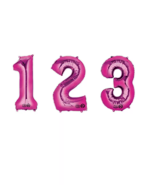 Photo du produit Ballon aluminium chiffre fuchsia 88 cm