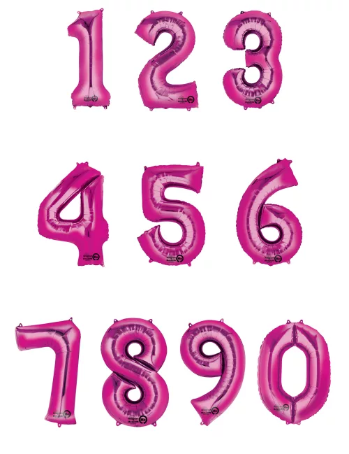 Photo du produit Ballon aluminium chiffre fuchsia 88 cm