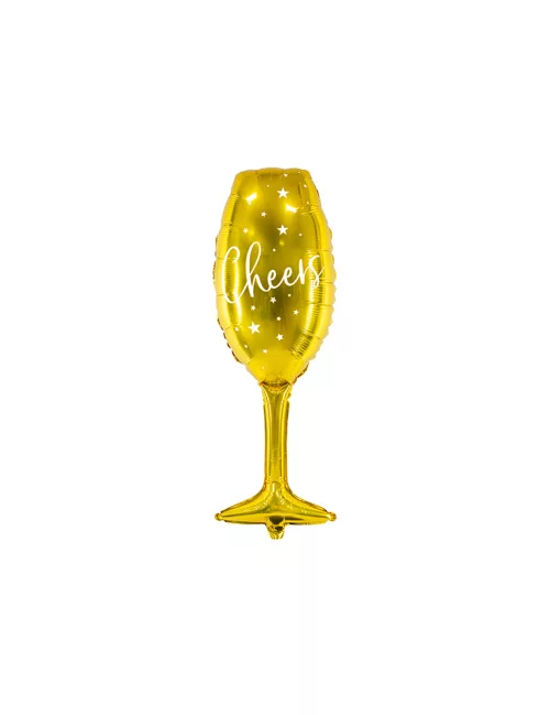 Photo du produit Ballon aluminium flûte cheers doré 28 x 80 cm
