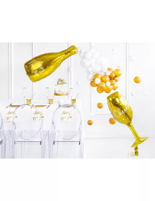 Photo du produit Ballon aluminium flûte cheers doré 28 x 80 cm