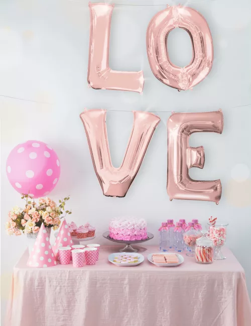 Photo du produit Ballon aluminium lettre rose gold 81 cm
