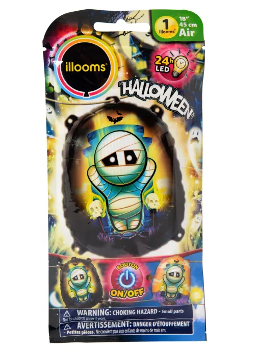 Photo du produit Ballon aluminium lumineux momie Illooms 45 cm
