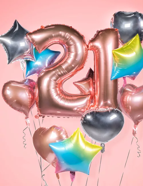 Photo du produit Ballon aluminium étoile multicolore 45 cm