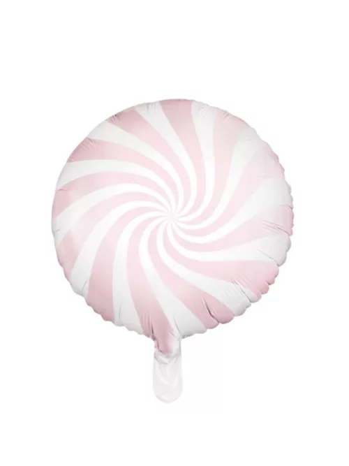 Photo du produit Ballon aluminium sucette rose et blanc 35 cm