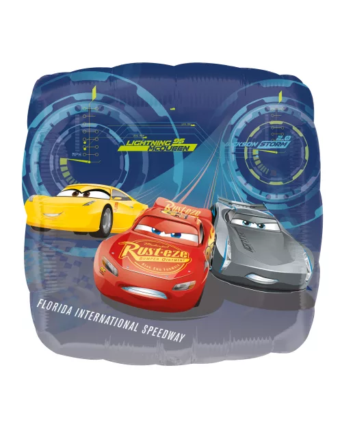 Photo du produit Ballon en aluminium carré Cars 3 43 x 43 cm