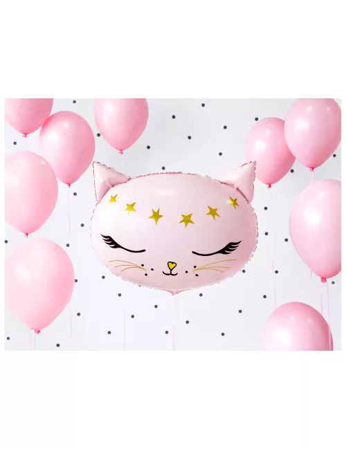 Photo du produit Ballon en aluminium chat rose 48 x 36 cm