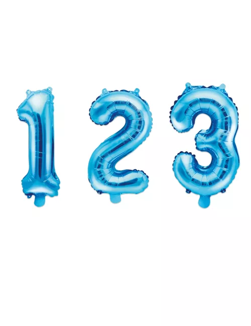 Photo du produit Ballon en aluminium chiffre bleu 33 cm