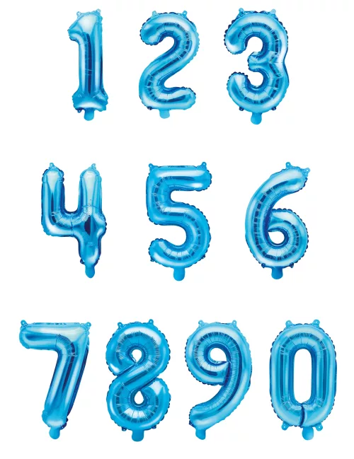 Photo du produit Ballon en aluminium chiffre bleu 33 cm